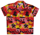 Hawaiian Shirts Boys allover Print Beach Aloha Party Camp Short Sleeve Holiday