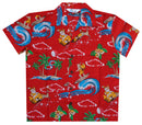 Hawaiian Shirts Boys Christmas Santa Beach Party Short Sleeve Holiday Casual