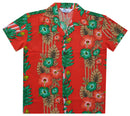 Hawaiian Shirts Boys Panel Flower Beach Aloha Party Camp Holiday Casual