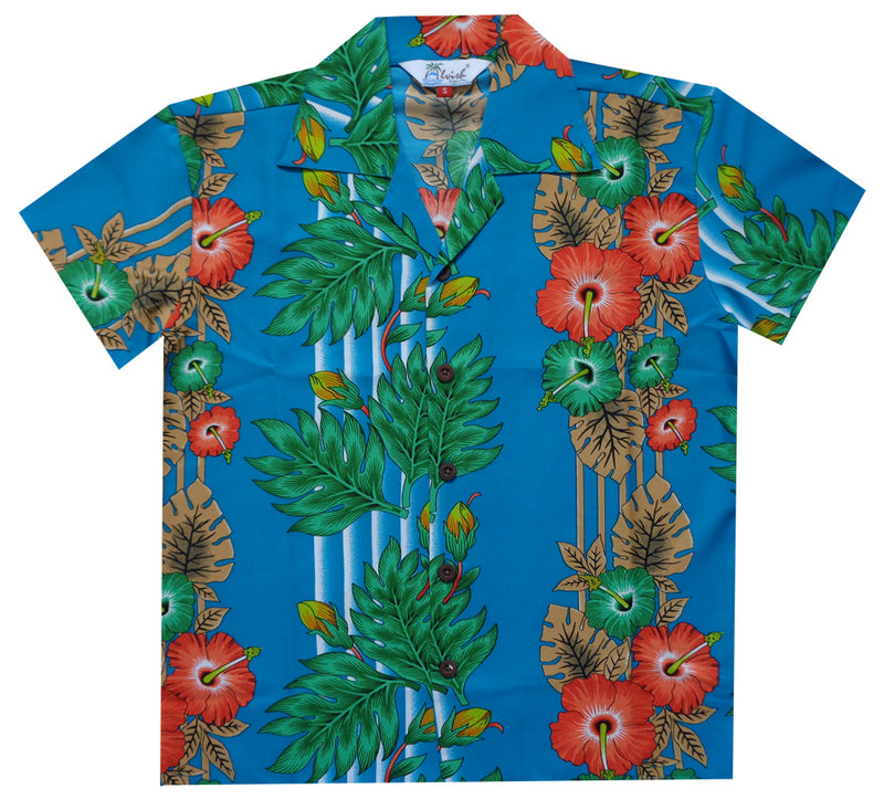 Hawaiian Shirts Boys Panel Flower Beach Aloha Party Camp Holiday Casual