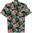 Hawaiian Shirt Mens Allover Flower Beach Aloha Party Casual Holiday Short Sleeve