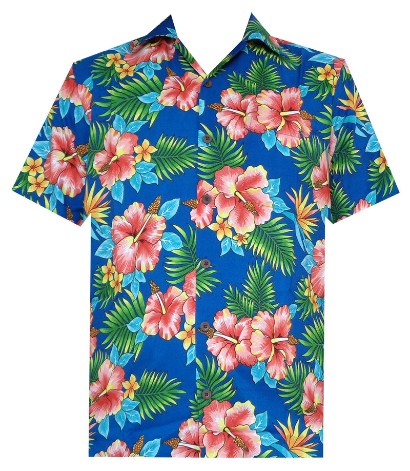 Alvish Hawaiian Shirt Women Allover Flower Aloha Beach Camp Swim Top Blouse 101857
