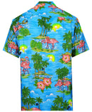 Hawaiian Shirt Mens Scenic Flamingo Beach Aloha Casual Holiday Short Sleeve