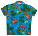 Hawaiian Shirts Boys Scenic Flamingo Beach Aloha Party Camp Holiday Casual