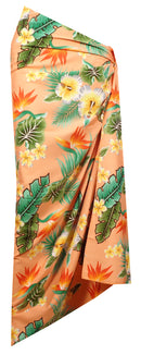 Sarong Flower Leaf Beach Swimsuit Wrap Plus Size Cover up Pareo
