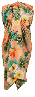 Sarong Flower Leaf Beach Swimsuit Wrap Plus Size Cover up Pareo