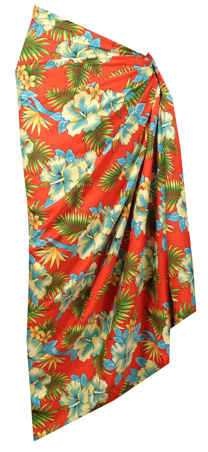 Sarong Allover Flower Leaf Beach Swimsuit Wrap Plus Size Cover up Pareo