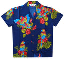 Alvish Hawaiian Shirts Boys Parrot Floral Beach Aloha Party Short Sleeve Holiday