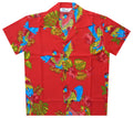 Alvish Hawaiian Shirts Boys Parrot Floral Beach Aloha Party Short Sleeve Holiday