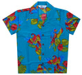 Alvish Hawaiian Shirts Boys Parrot Floral Beach Aloha Party Short Sleeve Holiday