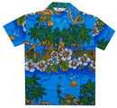 Alvish Hawaiian Shirts Boys Hibiscus Flower Print Beach Aloha Party Short Sleeve