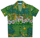 Alvish Hawaiian Shirts Boys Hibiscus Flower Print Beach Aloha Party Short Sleeve