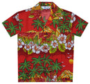 Alvish Hawaiian Shirts Boys Hibiscus Flower Print Beach Aloha Party Short Sleeve