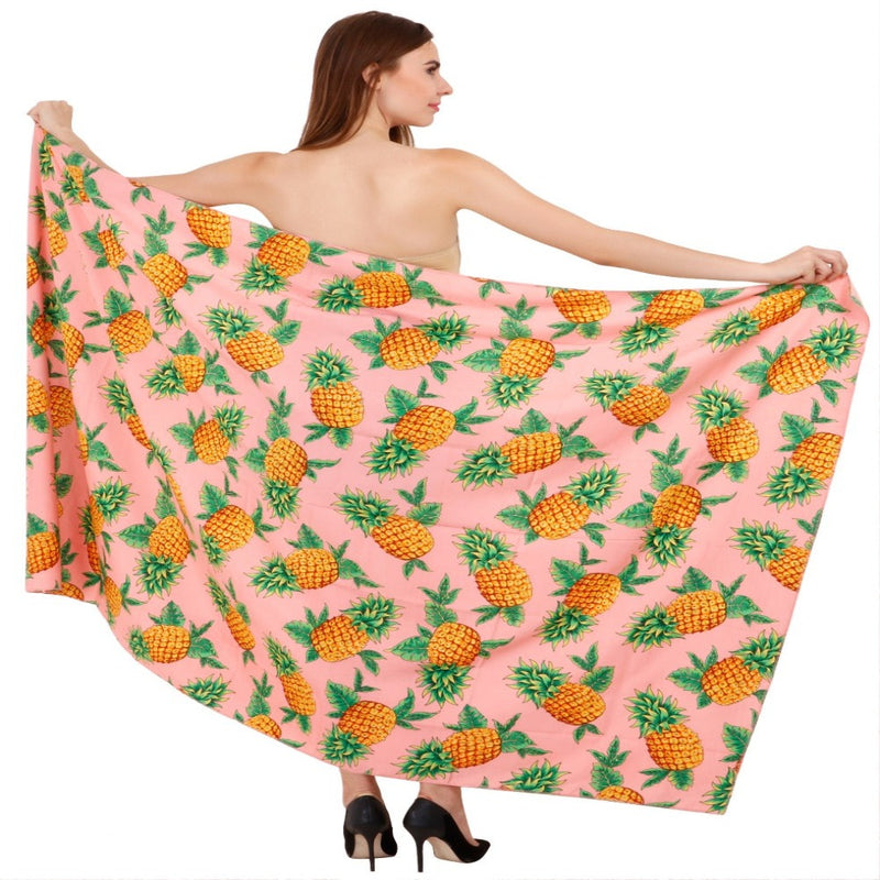Alvish Sarong Women Men Pineapple Party Swimsuit Plus Size Pareo Holid