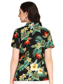 Hawaiian Shirts Womens Flower Leaf Beach Aloha Top Blouse Short Sleeve Holiday