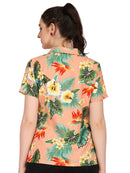 Hawaiian Shirts Womens Flower Leaf Beach Aloha Top Blouse Short Sleeve Holiday