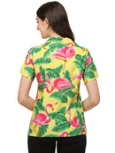 Hawaiian Shirts Womens Big Pink Flamingo Aloha Beach Shirt Blouse