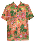 Hawaiian Shirt Mens Scenic Flamingo Beach Aloha Casual Holiday Short Sleeve