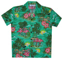 Hawaiian Shirts Boys Scenic Flamingo Beach Aloha Party Camp Holiday Casual