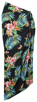 ALVISH Sarong 54 Women Flower and Leaf Beach Swimsuit Wrap for Women/Girls