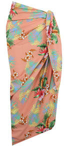 ALVISH Sarong 54 Women Flower and Leaf Beach Swimsuit Wrap for Women/Girls