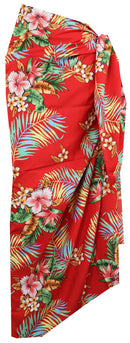 ALVISH Sarong 54 Women Flower and Leaf Beach Swimsuit Wrap for Women/Girls
