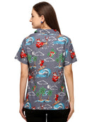 Hawaiian Shirt Womens Christmas Santa Claus Top Blouse Party Aloha Holiday Beach