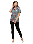 Hawaiian Shirt Womens Christmas Santa Claus Top Blouse Party Aloha Holiday Beach