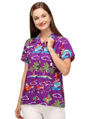 Hawaiian Shirt Womens Christmas Santa Claus Top Blouse Party Aloha Holiday Beach