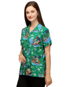 Hawaiian Shirt Womens Christmas Santa Reindeer Claus Top Blouse Aloha Holiday