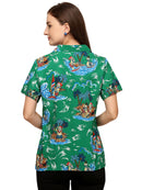 Hawaiian Shirt Womens Christmas Santa Reindeer Claus Top Blouse Aloha Holiday