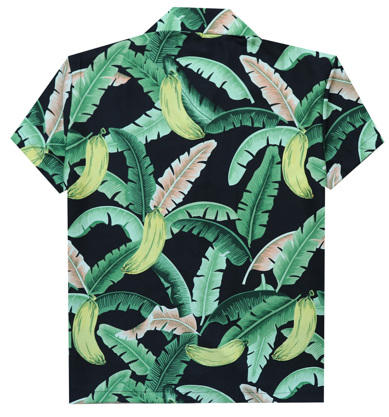 Alvish Hawaiian Shirts for Boys banana Leaves Beach Aloha Party Casual Camp Kids