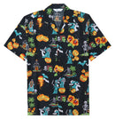 Halloween Hawaiian Shirts for Men with Pumpkin Skeleton Skull Spooky Fun Party