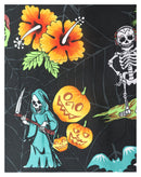 Halloween Hawaiian Shirts for Men with Pumpkin Skeleton Skull Spooky Fun Party