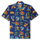 Halloween Hawaiian Shirts for Men with Pumpkin Skeleton Skull Spooky Fun Party