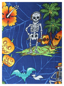Halloween Hawaiian Shirts for Men with Pumpkin Skeleton Skull Spooky Fun Party