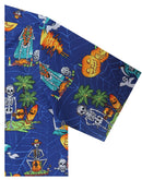 Halloween Hawaiian Shirts for Men with Pumpkin Skeleton Skull Spooky Fun Party