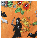 Halloween Hawaiian Shirts for Men with Pumpkin Skeleton Skull Spooky Fun Party