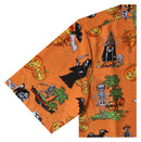 Halloween Hawaiian Shirts for Men with Pumpkin Skeleton Skull Spooky Fun Party
