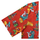 Halloween Hawaiian Shirts for Men with Pumpkin Skeleton Skull Spooky Fun Party
