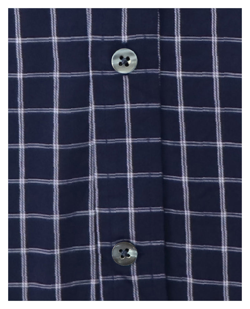 Men's Button Down Short Sleeve Casual Regular Fit Pocket Cotton Checks Shirt