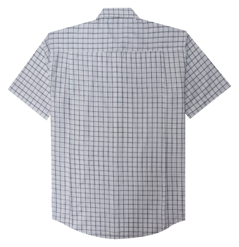 Men's Button Down Short Sleeve Casual Regular Fit Pocket Cotton Checks Shirt