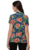 Women's Short Sleeve Casual Aloha Beach Button Down Hawaiian Shirt