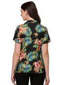 Womens Short Sleeve Casual Aloha Button Down Hawaiian Shirt For Women